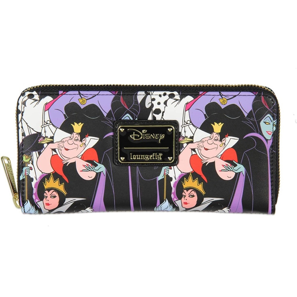 NWT Loungefly RARE Disney Villains Zip Wallet Purple Black